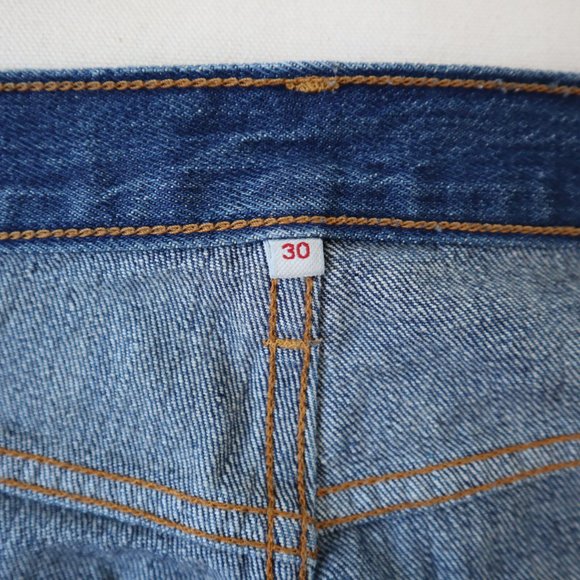 Levi's White Oak Cone Denim Selvedge Raw Hem Blue Jeans, Size 30 - Picture 9 of 16